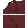 COOFANDY Mens Cuban Guayabera Shirts Short Sleeve Button Down Shirt Lightweight Summer Beach Shirts(Wine Red)
