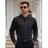 COOFANDY Mens Dress Shirt Long Sleeve Button Down Shirts Business Casual Wrinkle Free Shirts with Pocket(Black)