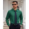 COOFANDY Mens Dress Shirt Long Sleeve Button Down Shirts Business Casual Wrinkle Free Shirts with Pocket(Bright Green)