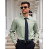 COOFANDY Mens Dress Shirt Long Sleeve Button Down Shirts Business Casual Wrinkle Free Shirts with Pocket(Light Green)