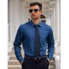 COOFANDY Mens Dress Shirt Long Sleeve Button Down Shirts Business Casual Wrinkle Free Shirts with Pocket(Navy Blue)