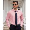 COOFANDY Mens Dress Shirt Long Sleeve Button Down Shirts Business Casual Wrinkle Free Shirts with Pocket(Pink)