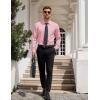 COOFANDY Mens Dress Shirt Long Sleeve Button Down Shirts Business Casual Wrinkle Free Shirts with Pocket(Pink)