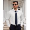 COOFANDY Mens Dress Shirt Long Sleeve Button Down Shirts Business Casual Wrinkle Free Shirts with Pocket(White)