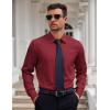 COOFANDY Mens Dress Shirt Long Sleeve Button Down Shirts Business Casual Wrinkle Free Shirts with Pocket(Wine Red)