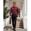 COOFANDY Mens Dress Shirt Long Sleeve Button Down Shirts Business Casual Wrinkle Free Shirts with Pocket(Wine Red)