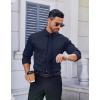 COOFANDY Mens Dress Shirt Long Sleeve Wrinkle Free Formal Shirts Business Casual Button Down Shirts(Dark Blue)
