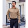 COOFANDY Mens Dress Shirt Long Sleeve Wrinkle Free Formal Shirts Business Casual Button Down Shirts(Khaki)