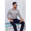 COOFANDY Mens Dress Shirt Long Sleeve Wrinkle Free Formal Shirts Business Casual Button Down Shirts(Light Grey)