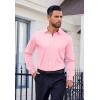COOFANDY Mens Dress Shirt Long Sleeve Wrinkle Free Formal Shirts Business Casual Button Down Shirts(Light Pink)