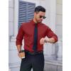 COOFANDY Mens Dress Shirt Long Sleeve Wrinkle Free Formal Shirts Business Casual Button Down Shirts(Wine Red)