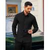 COOFANDY Mens Dress Shirts Long Sleeve Business Casual Button Down Shirts Regular Fit Formal Shirts(Black)