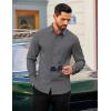 COOFANDY Mens Dress Shirts Long Sleeve Business Casual Button Down Shirts Regular Fit Formal Shirts(Dark Grey)