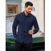 COOFANDY Mens Dress Shirts Long Sleeve Business Casual Button Down Shirts Regular Fit Formal Shirts(Deep Blue)