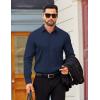 COOFANDY Mens Dress Shirts Long Sleeve Business Casual Button Down Shirts Regular Fit Formal Shirts(Deep Blue)