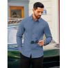 COOFANDY Mens Dress Shirts Long Sleeve Business Casual Button Down Shirts Regular Fit Formal Shirts(Grey Blue)