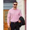 COOFANDY Mens Dress Shirts Long Sleeve Business Casual Button Down Shirts Regular Fit Formal Shirts(Pink)