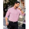 COOFANDY Mens Dress Shirts Long Sleeve Business Casual Button Down Shirts Regular Fit Formal Shirts(Pink)