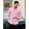 COOFANDY Mens Dress Shirts Long Sleeve Business Casual Button Down Shirts Regular Fit Formal Shirts(Pink)