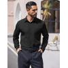 COOFANDY Mens Dress Shirts Long Sleeve Wrinkle Free Shirt Textured Business Casual Button Down Shirt(Black)