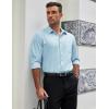 COOFANDY Mens Dress Shirts Long Sleeve Wrinkle Free Shirt Textured Business Casual Button Down Shirt(Light Blue)