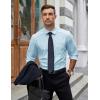 COOFANDY Mens Dress Shirts Long Sleeve Wrinkle Free Shirt Textured Business Casual Button Down Shirt(Light Blue)