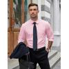 COOFANDY Mens Dress Shirts Long Sleeve Wrinkle Free Shirt Textured Business Casual Button Down Shirt(Light Pink)