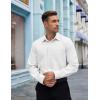 COOFANDY Mens Dress Shirts Long Sleeve Wrinkle Free Shirt Textured Business Casual Button Down Shirt(White)