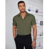 COOFANDY Mens Dress Shirts Short Sleeve Regular Fit Lightweight Untucked Button Down Shirt(Army Green)