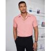 COOFANDY Mens Dress Shirts Short Sleeve Regular Fit Lightweight Untucked Button Down Shirt(Light Pink)