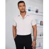 COOFANDY Mens Dress Shirts Short Sleeve Regular Fit Lightweight Untucked Button Down Shirt(White)