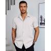 COOFANDY Mens Dress Shirts Short Sleeve Regular Fit Lightweight Untucked Button Down Shirt(White)