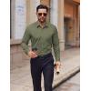 COOFANDY Mens Dress Shirts Wrinkle Free Long Sleeve Button Down Shirts Formal Business Shirt(Army Green)