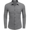 COOFANDY Mens Dress Shirts Wrinkle Free Long Sleeve Button Down Shirts Formal Business Shirt(Black Grey Patterned)