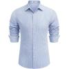 COOFANDY Mens Dress Shirts Wrinkle Free Long Sleeve Button Down Shirts Formal Business Shirt(Blue Stripes)