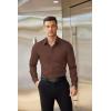 COOFANDY Mens Dress Shirts Wrinkle Free Long Sleeve Button Down Shirts Formal Business Shirt(Brown)