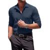 COOFANDY Mens Dress Shirts Wrinkle Free Long Sleeve Button Down Shirts Formal Business Shirt(Dark Blue)