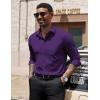 COOFANDY Mens Dress Shirts Wrinkle Free Long Sleeve Button Down Shirts Formal Business Shirt(Dark Purple)