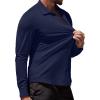 COOFANDY Mens Dress Shirts Wrinkle Free Long Sleeve Button Down Shirts Formal Business Shirt(Deep Blue)