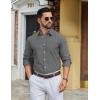 COOFANDY Mens Dress Shirts Wrinkle Free Long Sleeve Button Down Shirts Formal Business Shirt(Gray)