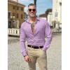 COOFANDY Mens Dress Shirts Wrinkle Free Long Sleeve Button Down Shirts Formal Business Shirt(Lavender)