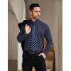 COOFANDY Mens Dress Shirts Wrinkle Free Long Sleeve Button Down Shirts Formal Business Shirt(Navy & White Stripes)