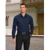 COOFANDY Mens Dress Shirts Wrinkle Free Long Sleeve Button Down Shirts Formal Business Shirt(Navy Blue)