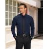 COOFANDY Mens Dress Shirts Wrinkle Free Long Sleeve Button Down Shirts Formal Business Shirt(Navy Blue)