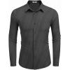 COOFANDY Mens Dress Shirts Wrinkle Free Long Sleeve Button Down Shirts Formal Business Shirt(White Patterned Black)
