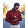COOFANDY Mens Dress Shirts Wrinkle Free Long Sleeve Button Down Shirts Formal Business Shirt(Wine Red)