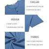COOFANDY Men’s Fashion Henley Shirts Short Sleeve Lightweight T-Shirt Soild Button Tee Top Blue