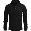 COOFANDY Men’s Fashion Shawl Collar Pullover Casual Long Sleeve Knitted Sweater Sweatshirts(Sweatshirt-black)