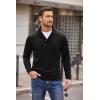 COOFANDY Men’s Fashion Shawl Collar Pullover Casual Long Sleeve Knitted Sweater Sweatshirts(Sweatshirt-black)