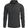 COOFANDY Men’s Fashion Shawl Collar Pullover Casual Long Sleeve Knitted Sweater Sweatshirts(Sweatshirt-dark Gray)